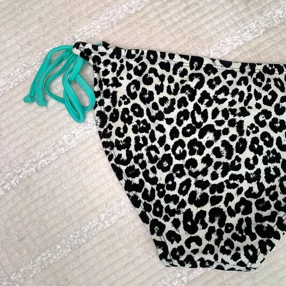 Black Leopard Bikini Bottoms String Hips Size Small - Picture 5 of 8